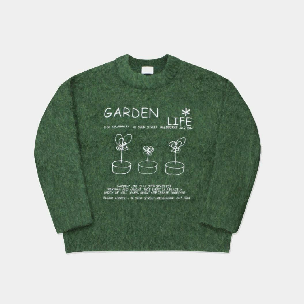 圓領花花圖案針織衫 OWN-040T