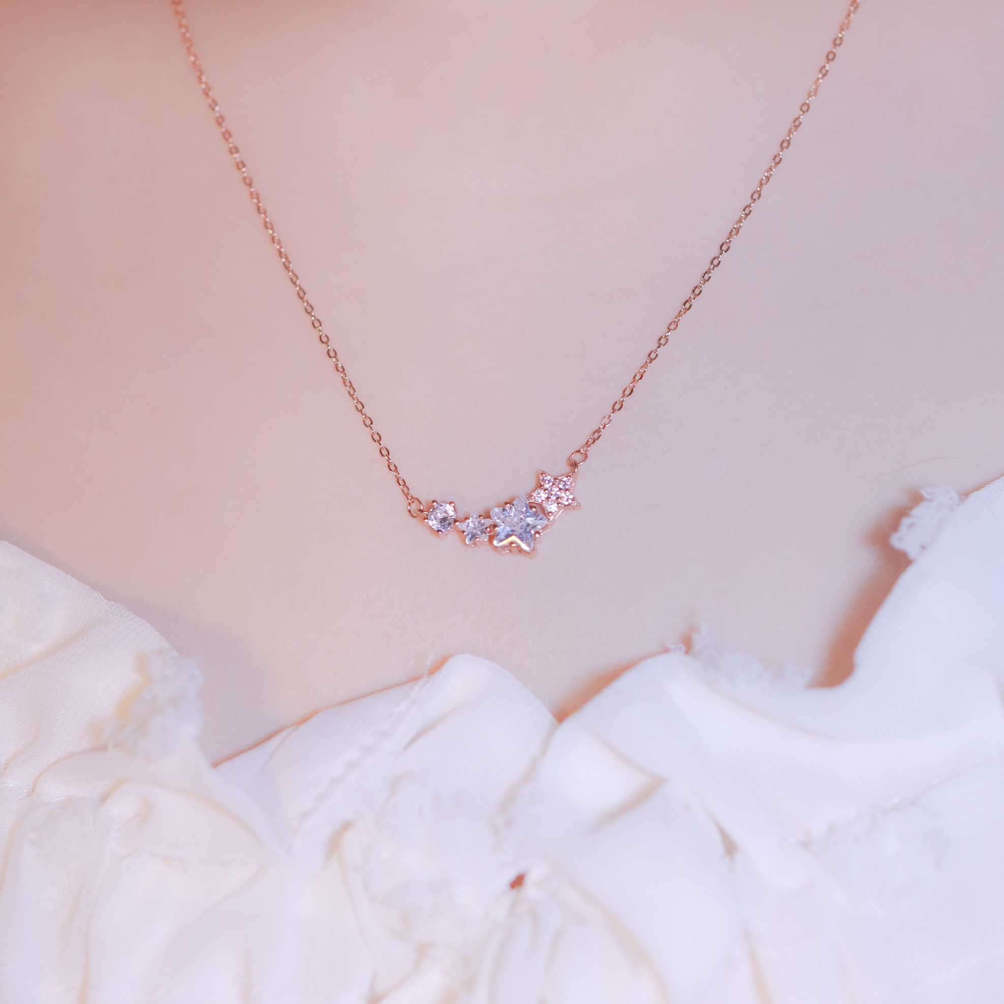 | 925純銀・白金・ 玫瑰金 | 星星之境項鍊 (銀/玫瑰金) | NE0973 |