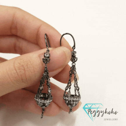 18K Black Gold 1.54ct Diamond Earrings