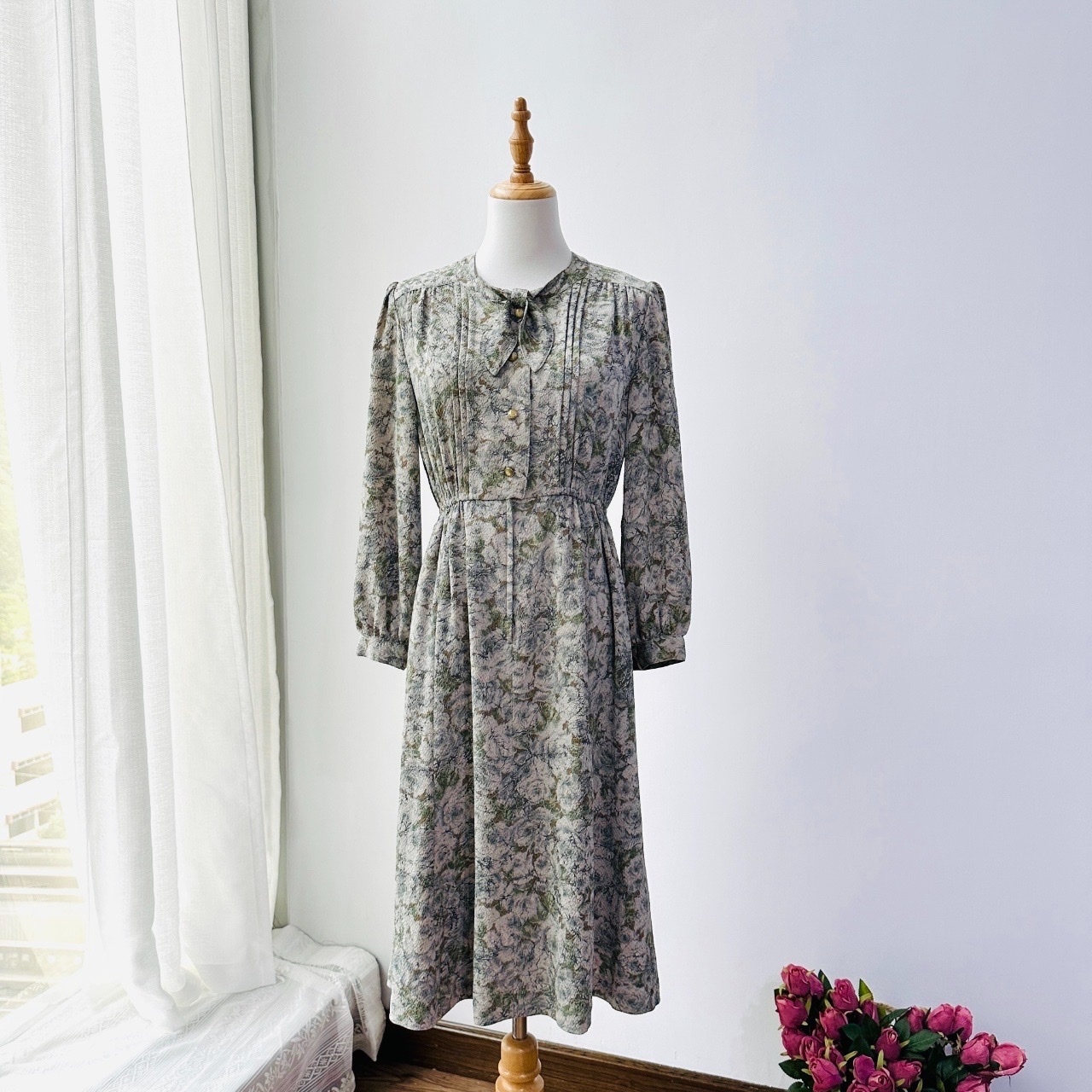 大自然雲朵感和服布連身裙