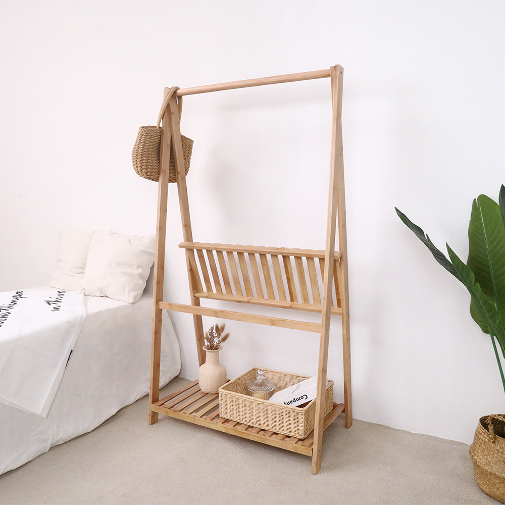 《3065》簡約臥室摺疊落地衣帽架