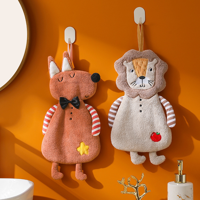 《3068》可愛動物造型珊瑚絨擦手巾