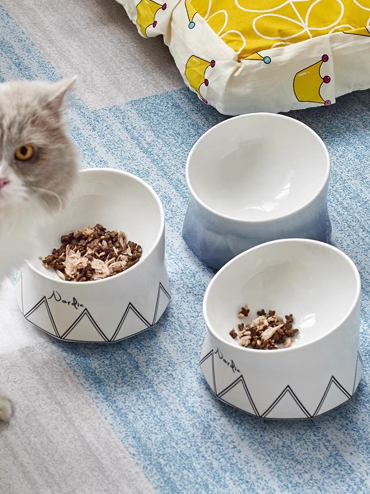 HOCC陶瓷碗 北欧棱面高脚碗