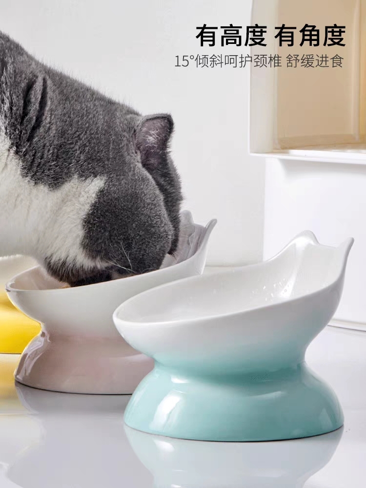 HOCC陶瓷碗 渐变猫脸高脚碗