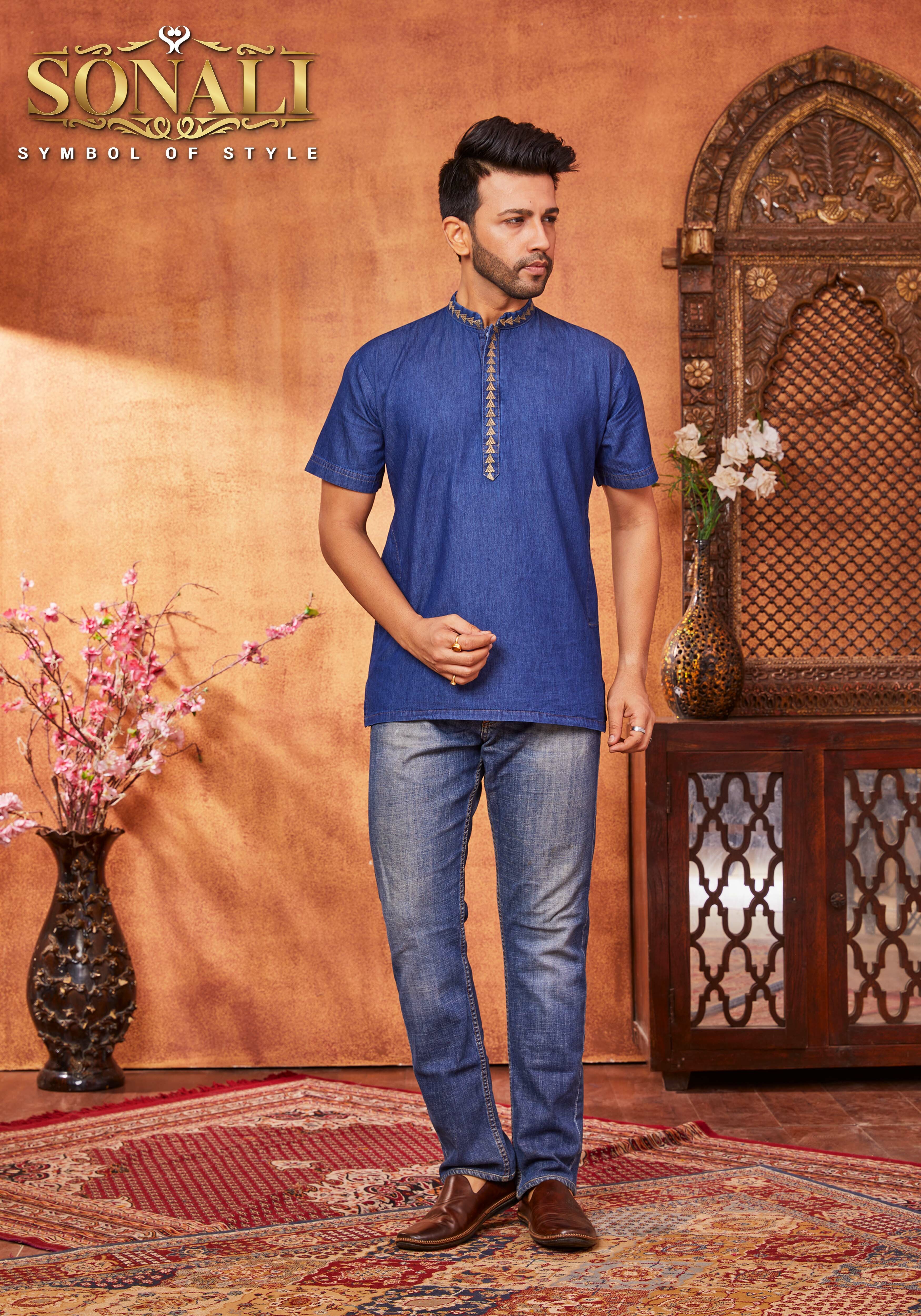 Sonali Premier Collection Soft Cool Denim Collection For Men Men's Casual Wear Men's Top Men's Shirt Deepawali's Collection