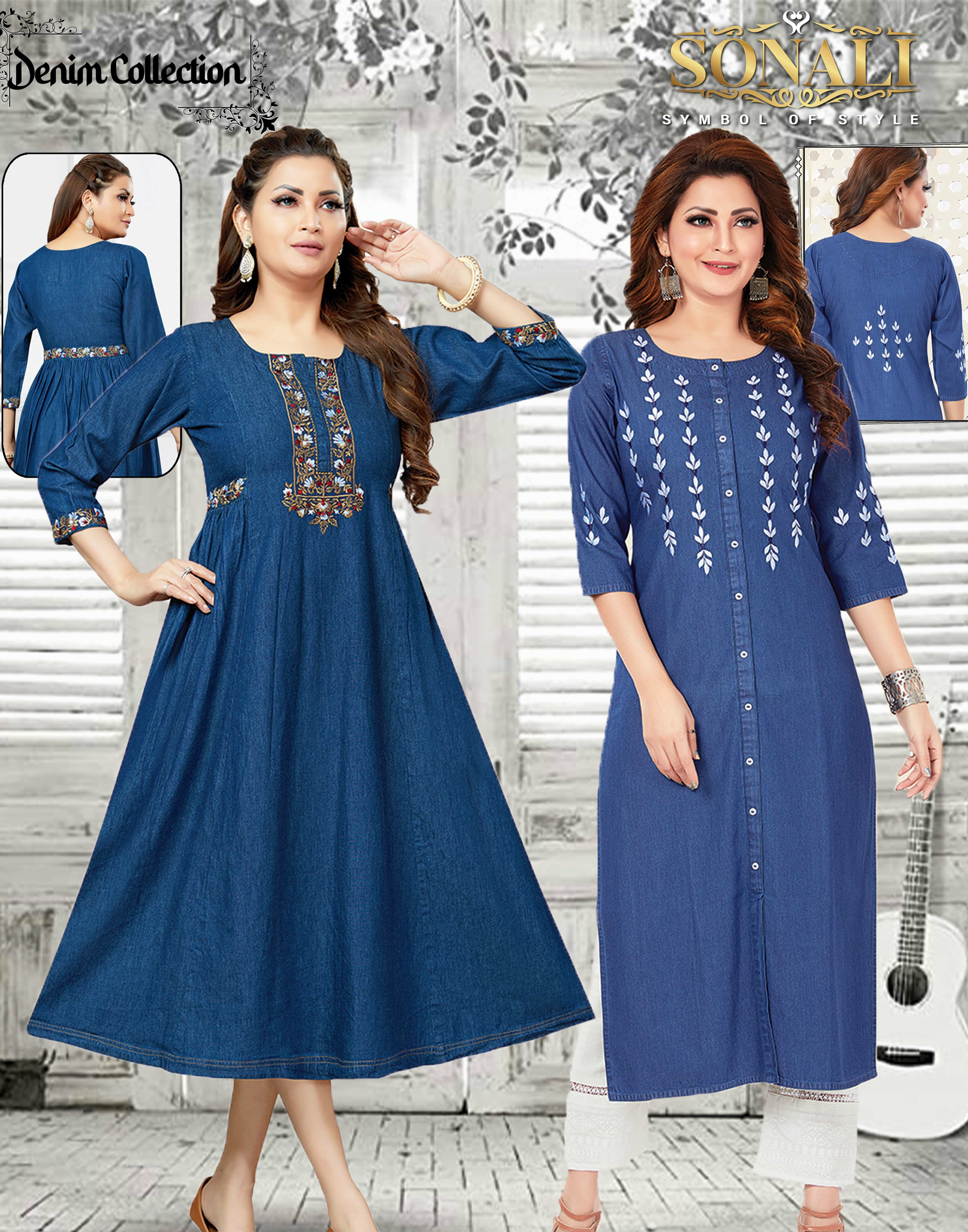 Sonali Premier Collection Soft Cool Denim Top Collection For Women Deepavali's Collection Women's Kurti