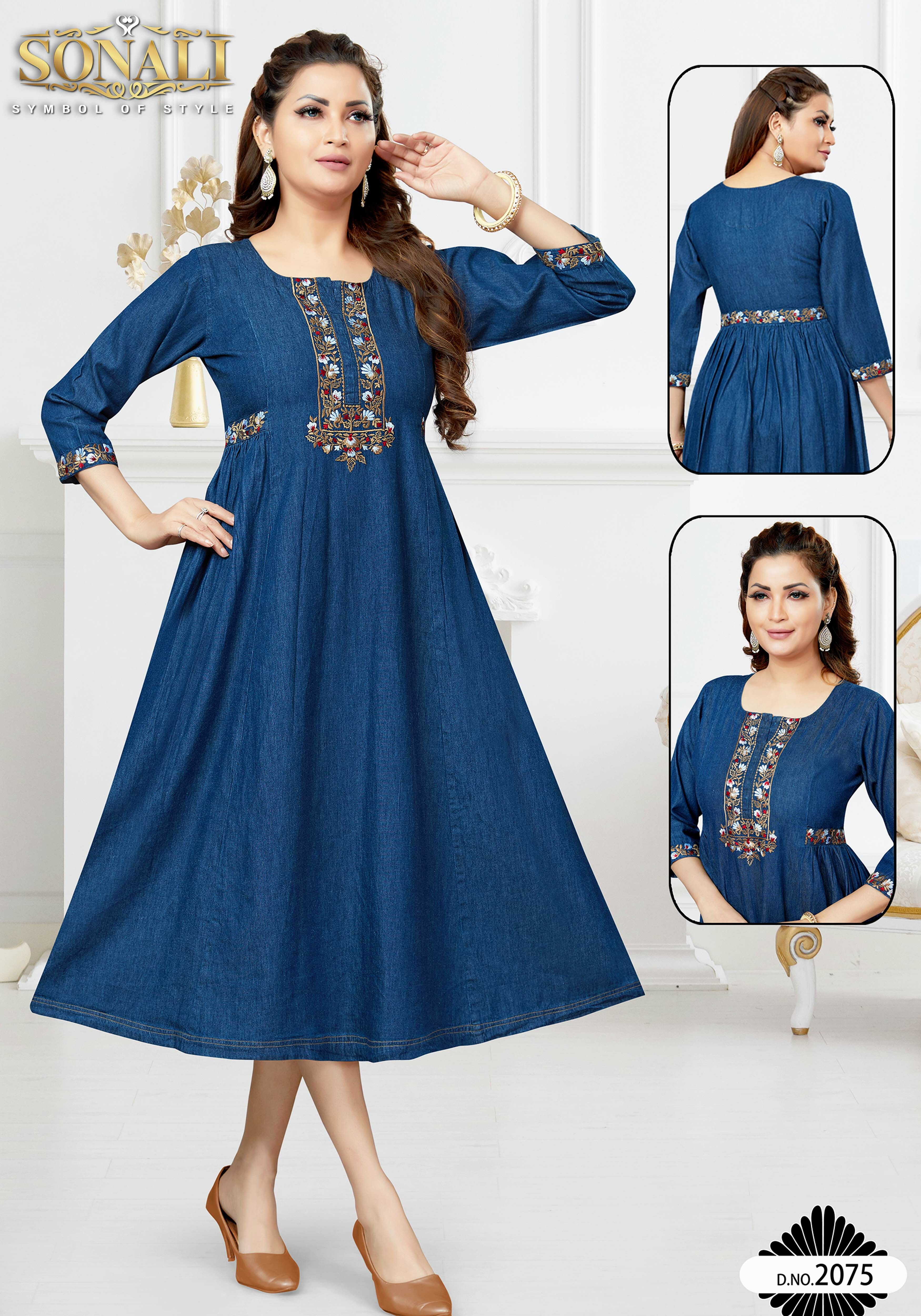 Sonali Premier Collection Soft Cool Denim Top Collection For Women Deepavali's Collection Women's Kurti