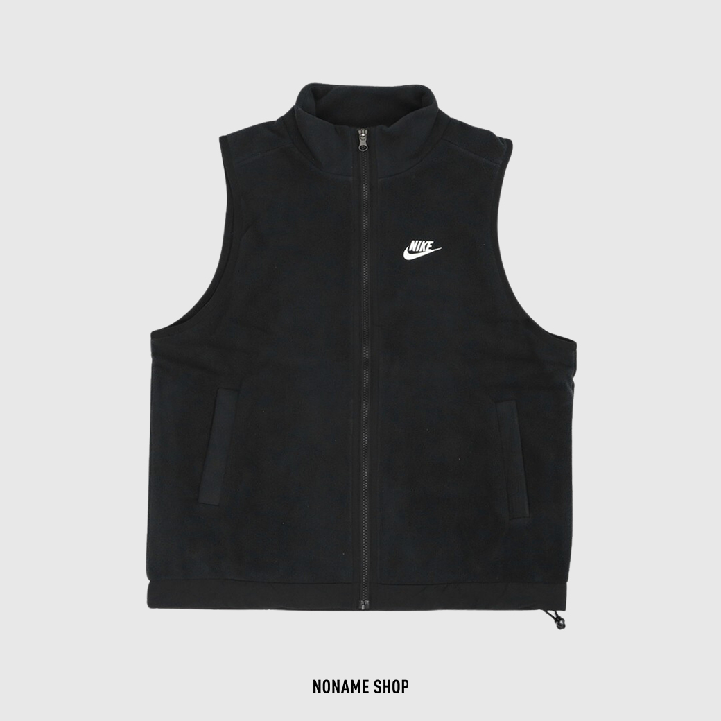 NIKE CLUB FLEECE 防撕裂 毛毛 大勾 背心 黑 (男款)