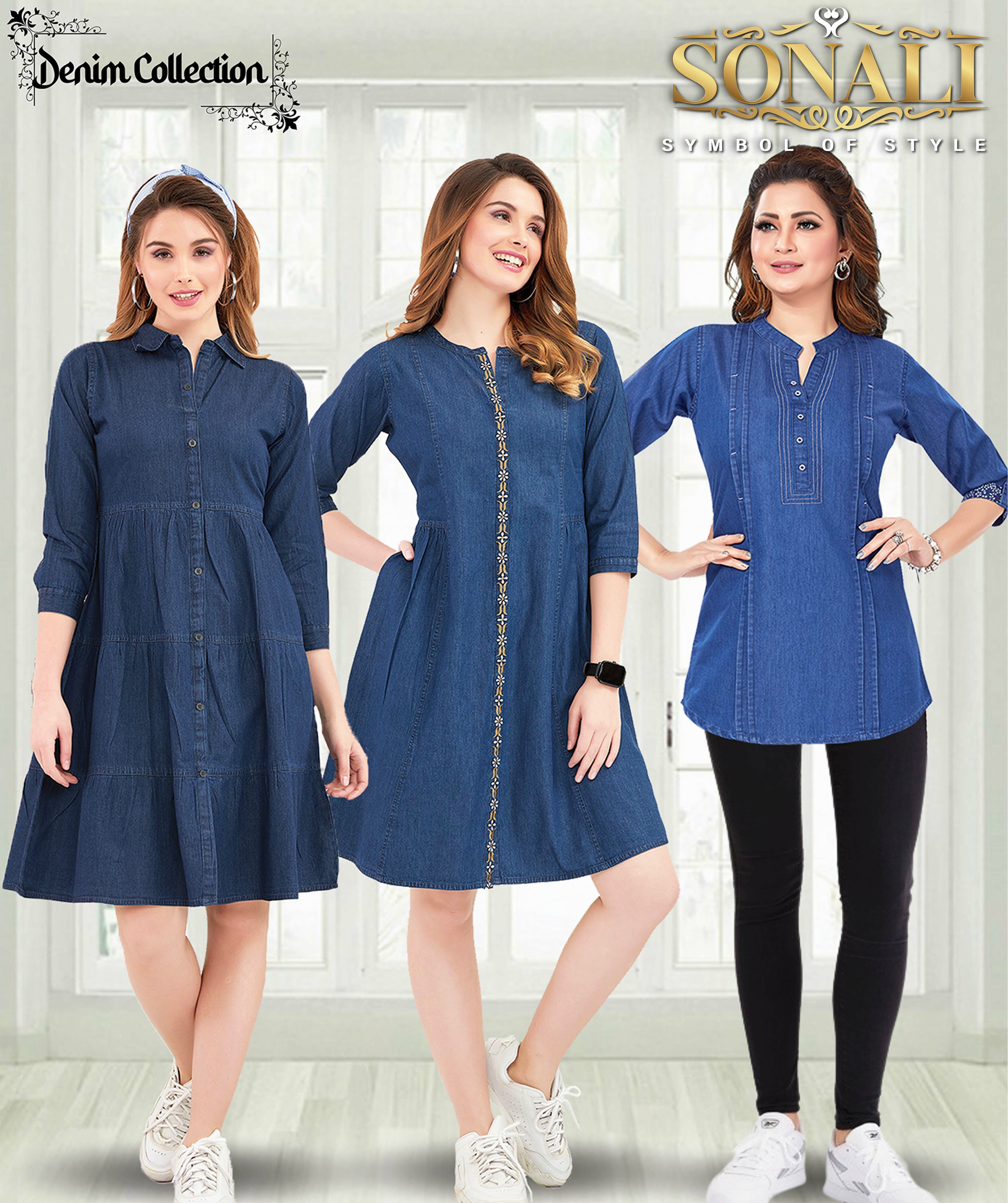 Sonali Premier Collection Soft Cool Denim Top Collection For Women Deepavali's Collection Women's Kurti