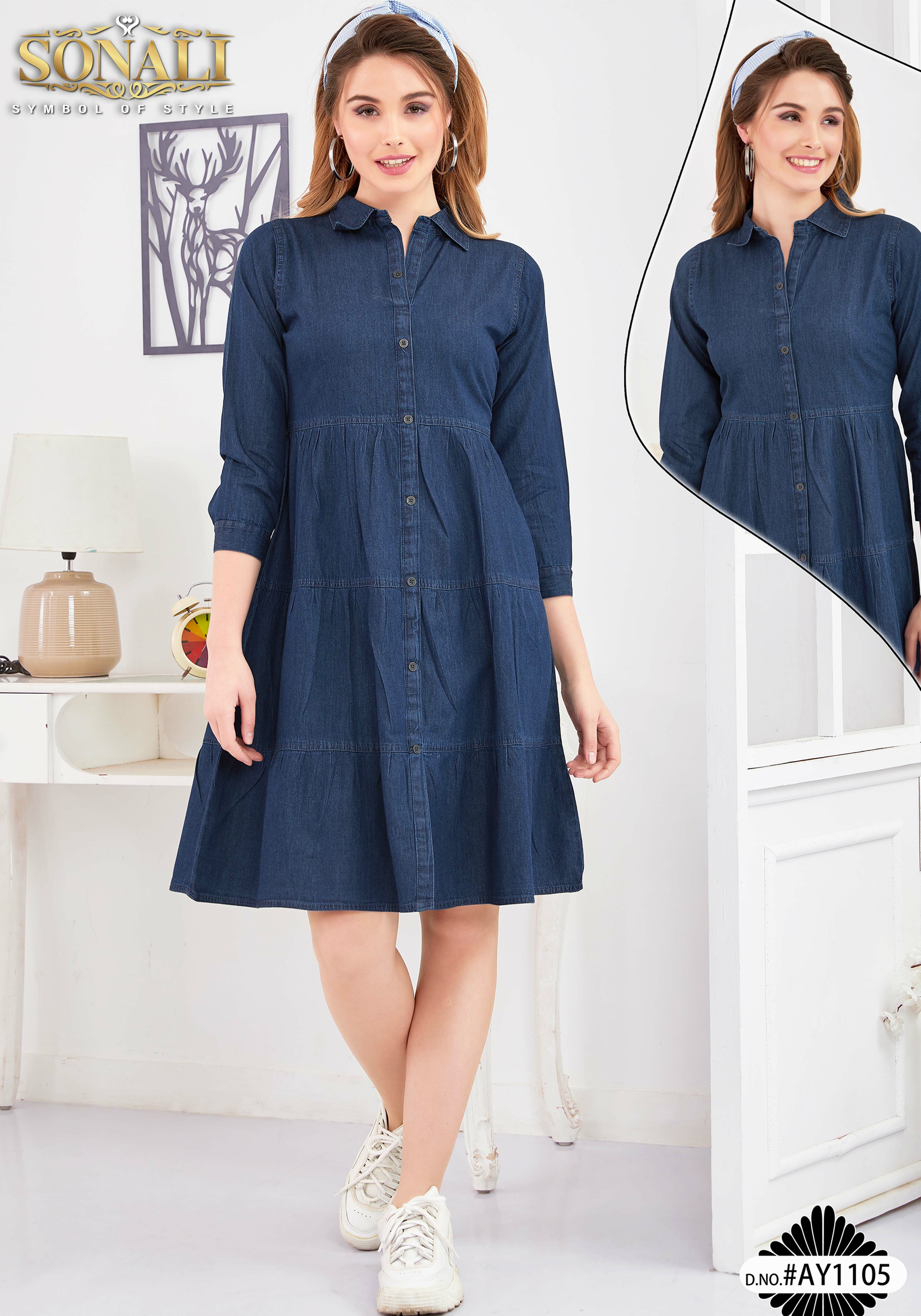 Sonali Premier Collection Soft Cool Denim Top Collection For Women Deepavali's Collection Women's Kurti