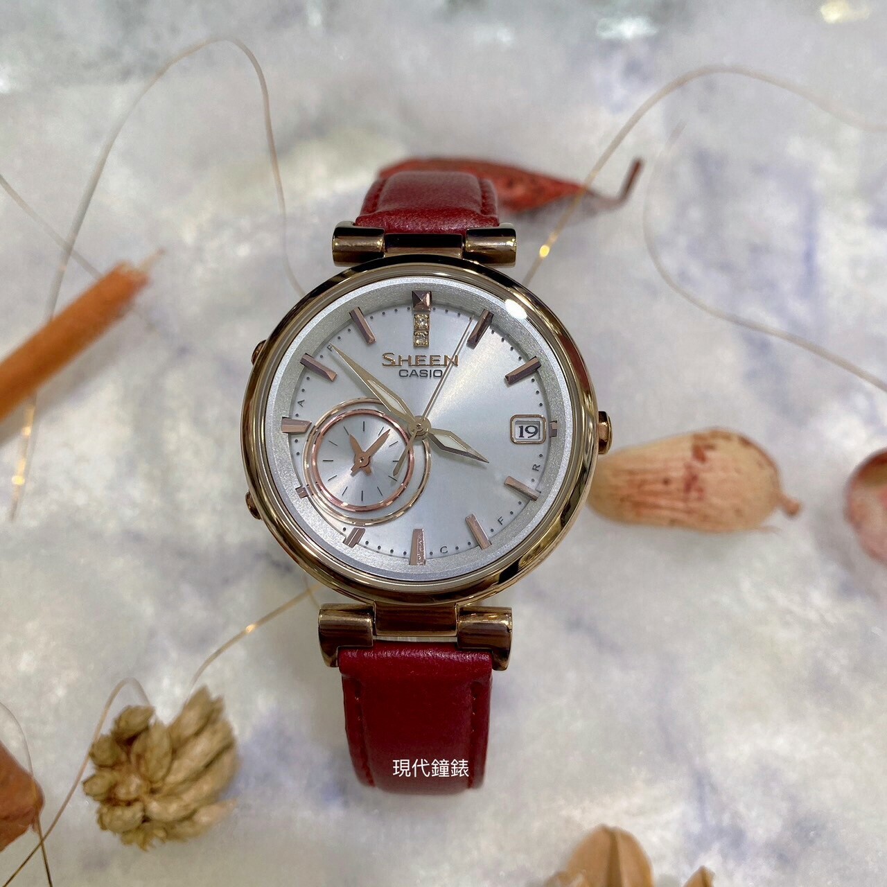 【CASIO 卡西歐】SHEEN系列 雅典娜之美藍芽傳輸太陽能腕錶 SHB-100CGL-7A 35mm 現代鐘錶