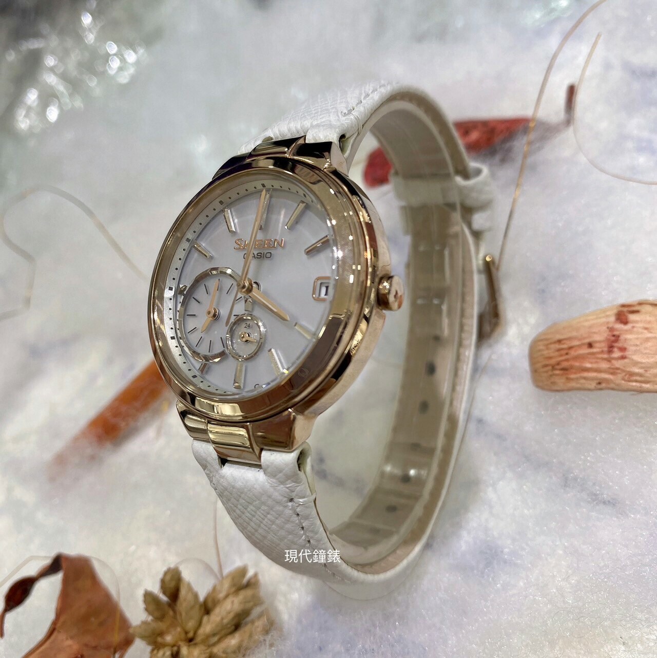 【CASIO 卡西歐】SHEEN系列 優雅智慧藍牙傳輸太陽能腕錶 SHB-200CGL-7A 35mm 現代鐘錶