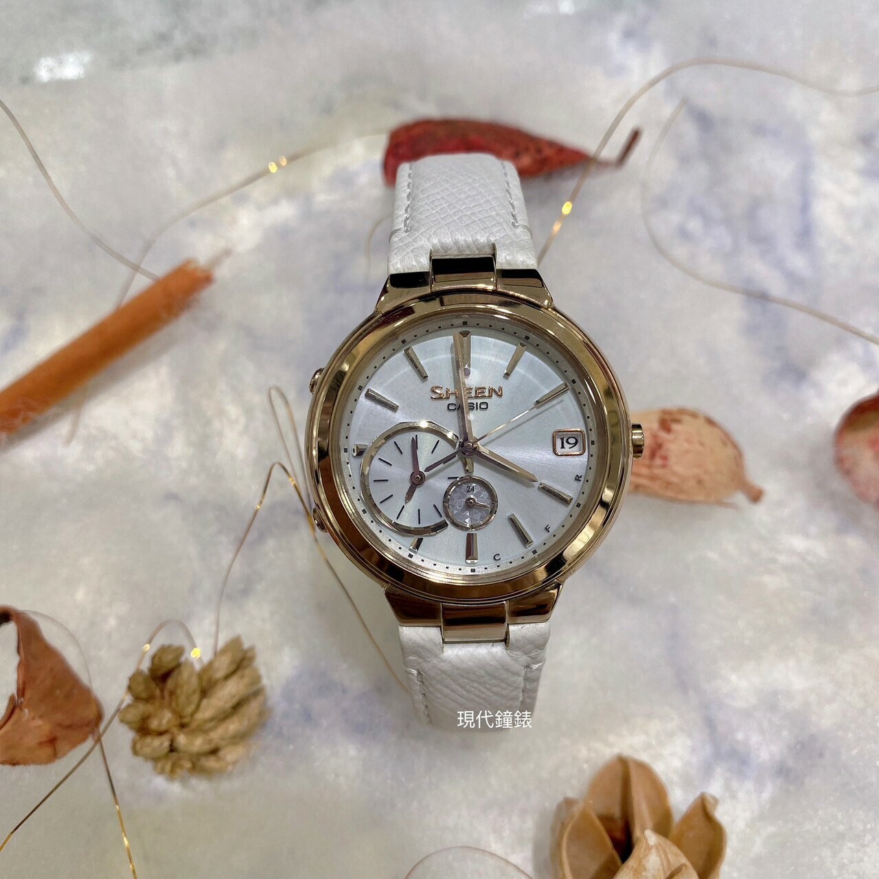 【CASIO 卡西歐】SHEEN系列 優雅智慧藍牙傳輸太陽能腕錶 SHB-200CGL-7A 35mm 現代鐘錶