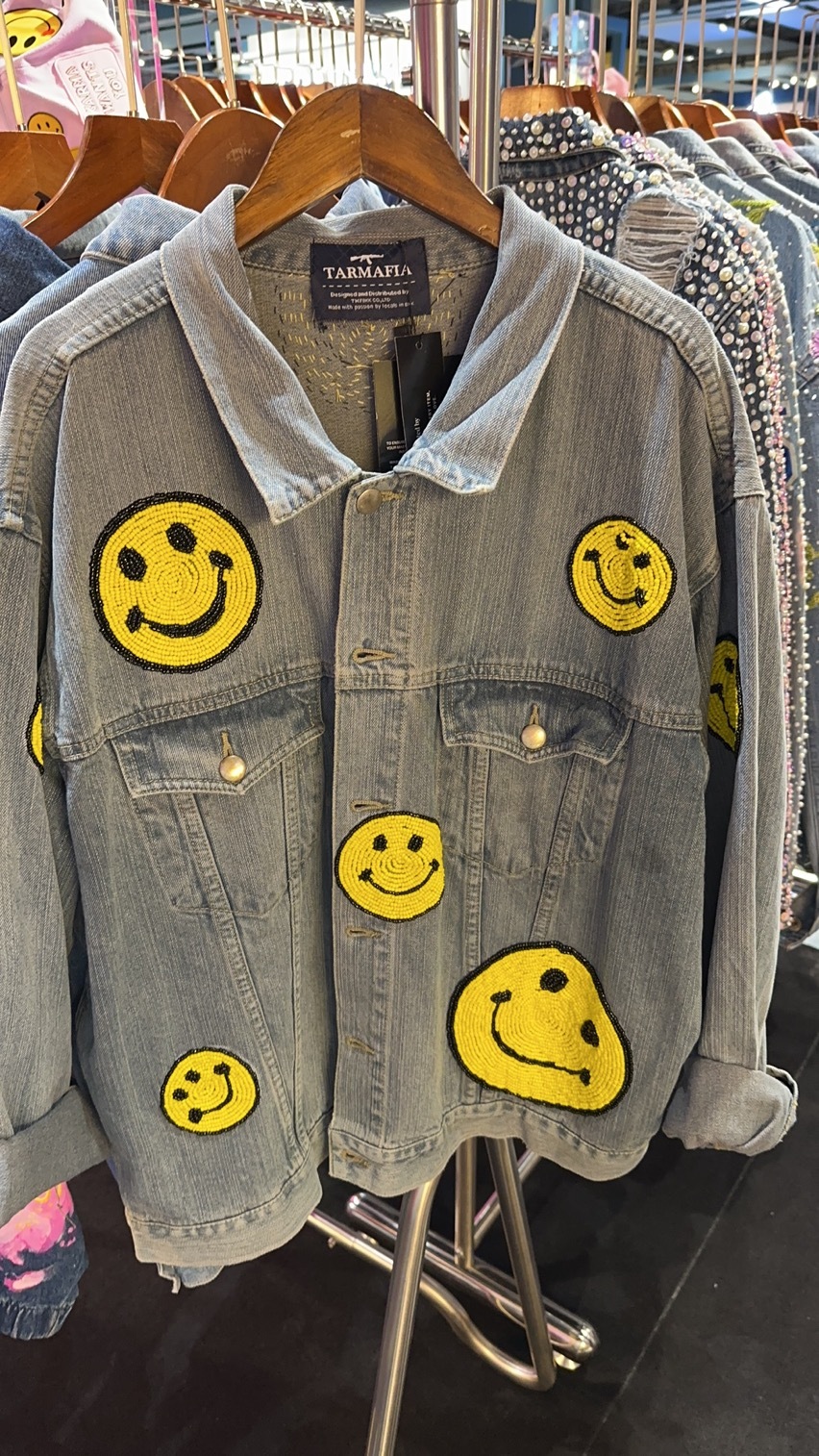 笑臉圖章牛仔外套 -M
