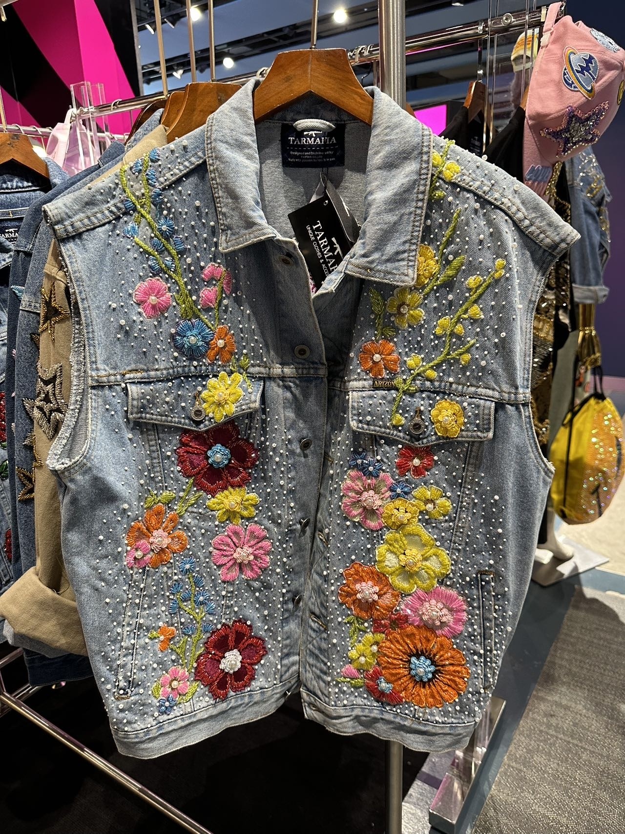 TARMAFIA 釘珠花花馬甲外套 -M