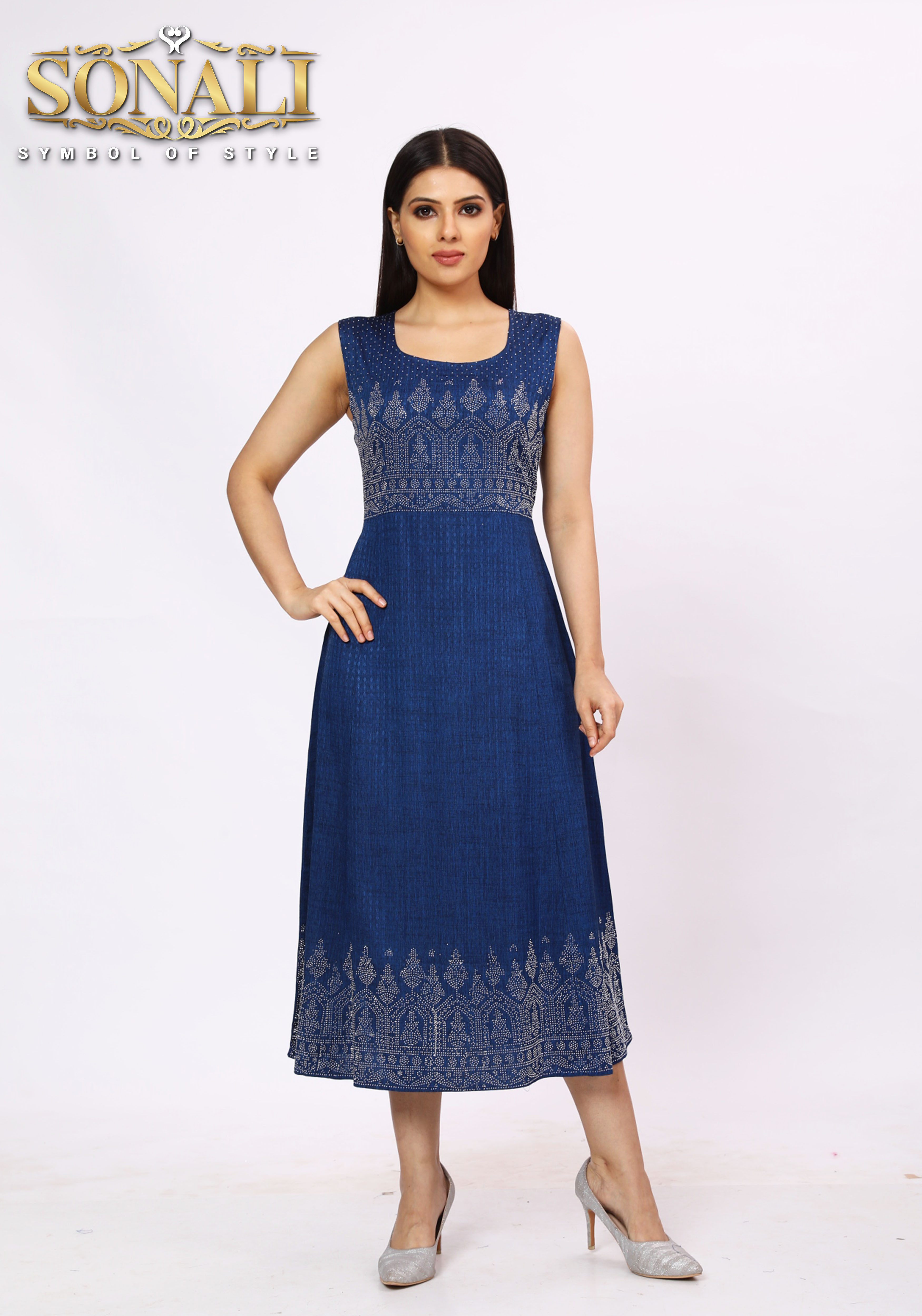 Sonali Premier Ladies Top With Korean Stones Work Kurti Wanita Indian Baju Indian Ladies Top Evening Dresses