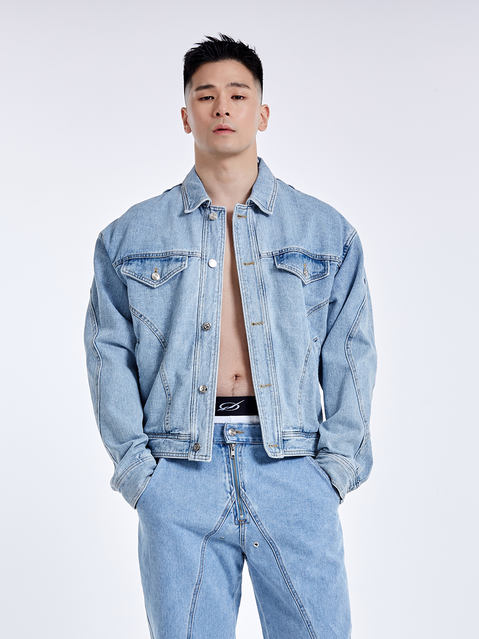 Tunnel Lining denim Jacket - Light Blue