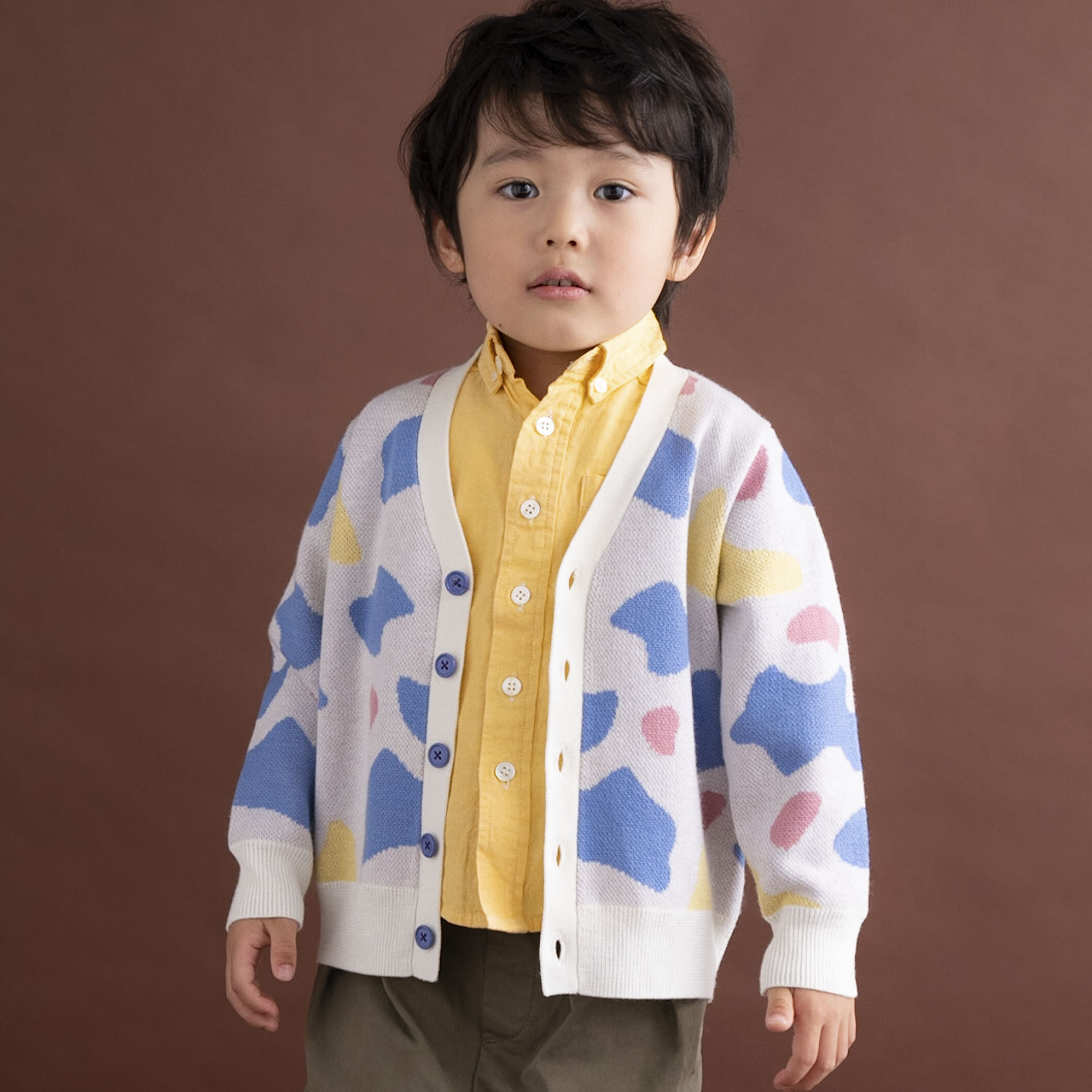 〖 Ami Amie 〗彩色乳牛紋開襟外套