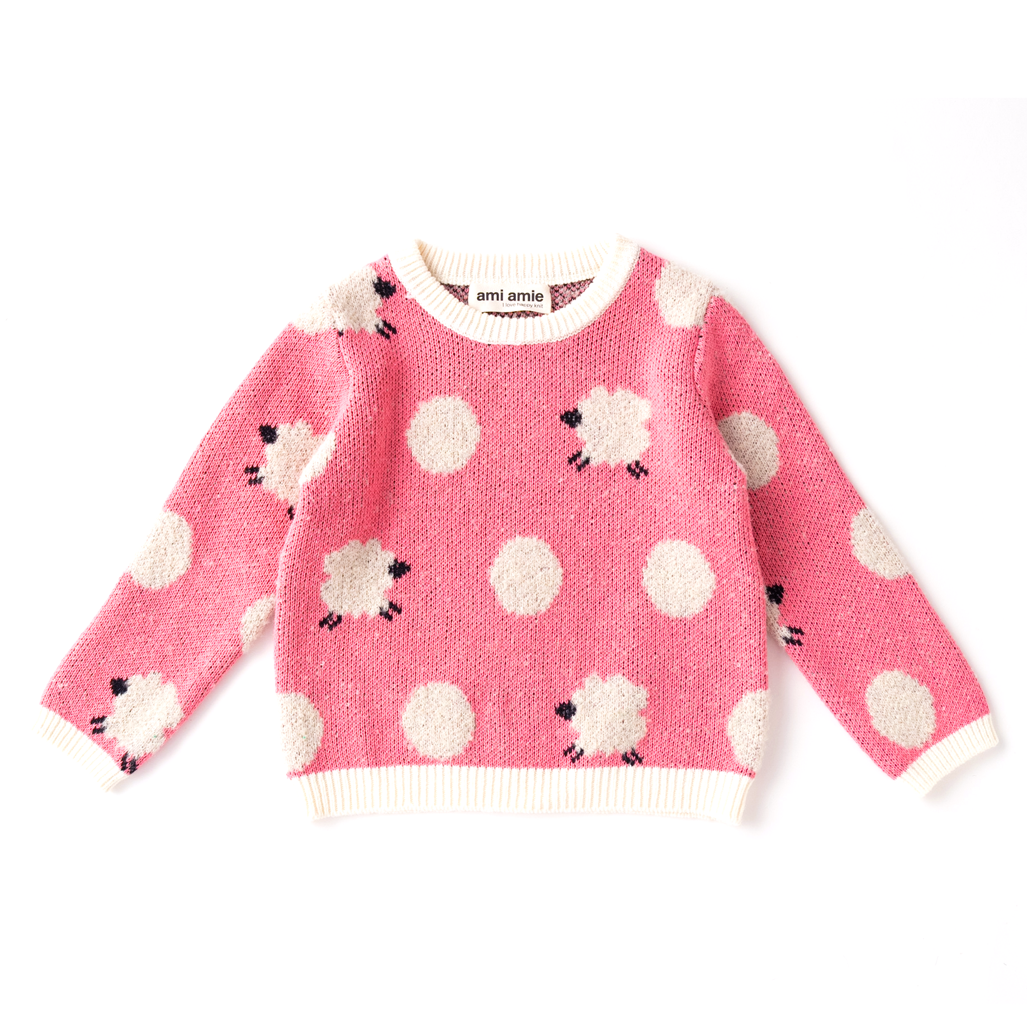 〖 Ami Amie 〗粉紅小綿羊羊毛針織上衣
