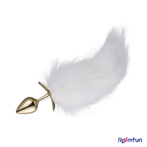 Roomfun 奢華金後庭尾巴 金屬重力感肛塞尾巴