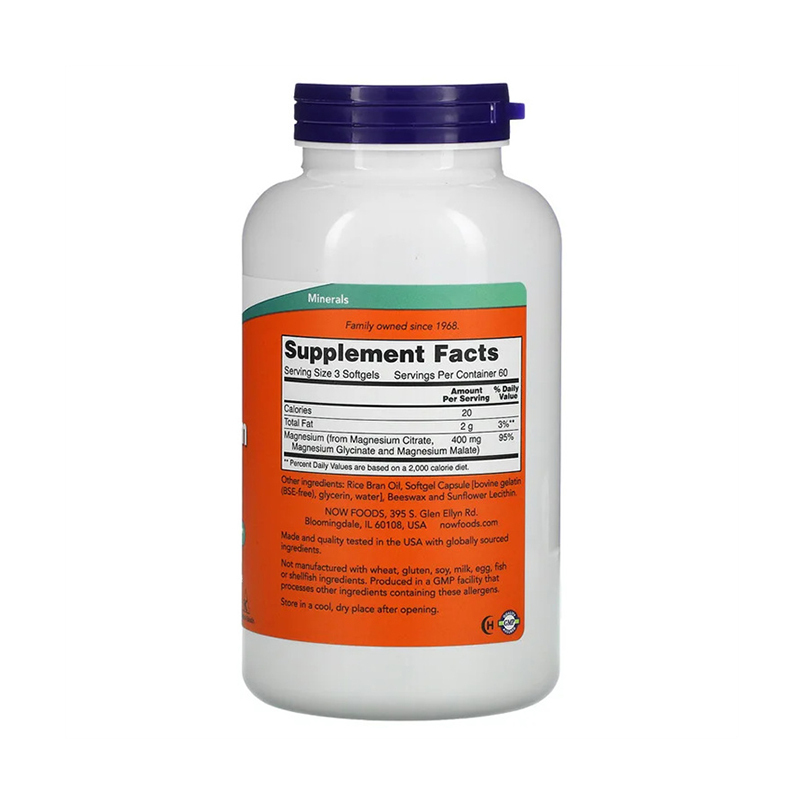 Now Foods Magnesium Citrate, 180 Softgels