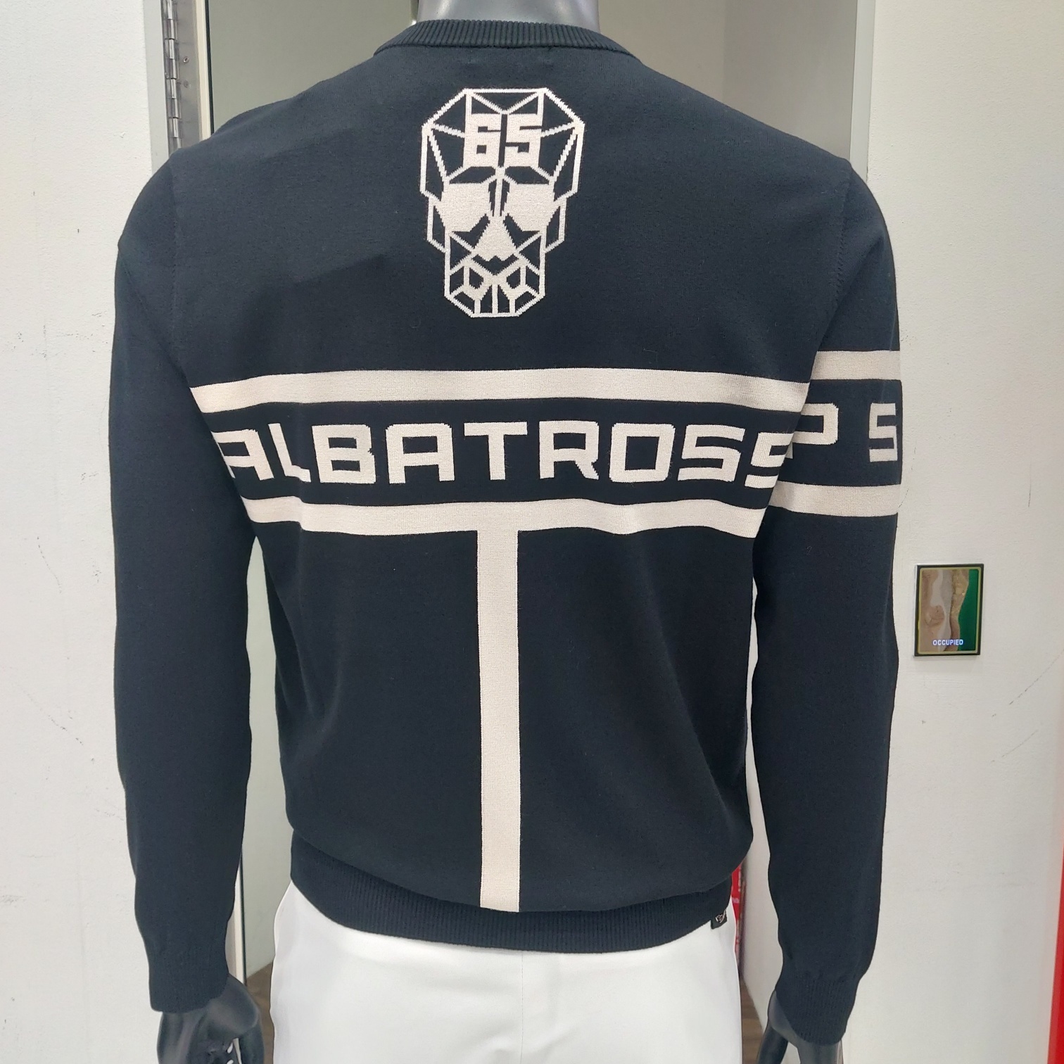 男款 401M 韓國Passardi Golf/ 時尚印花Skull 骷顱柔軟針織衫長袖/高爾夫球衣