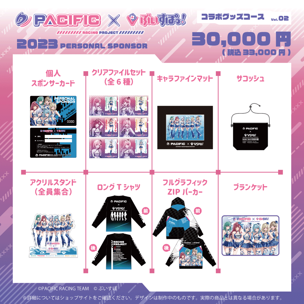 「ACG.GO」Pacific Racing Project × VSPO! Vol. 2 聯動周邊套裝(8個款)