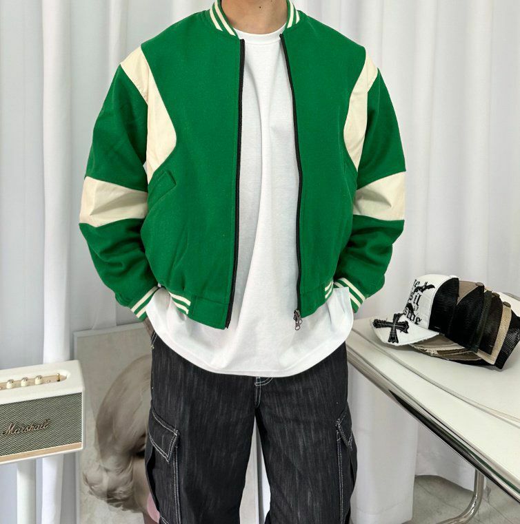 拼色拉鍊外套 Lowell-016JK