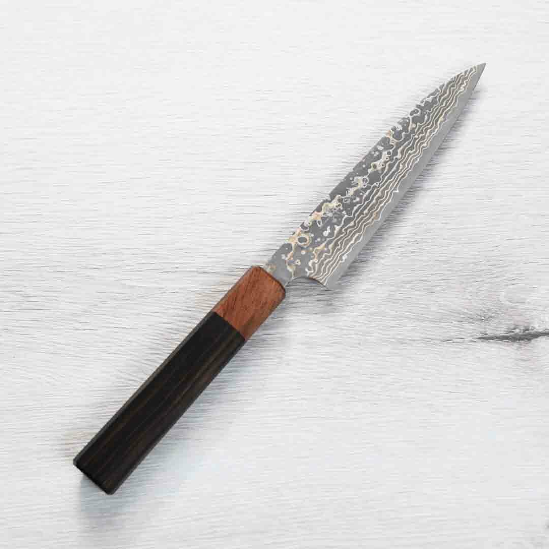 佐治武士 蔬果刀 130mm VG10W鋼 黑金大馬士革