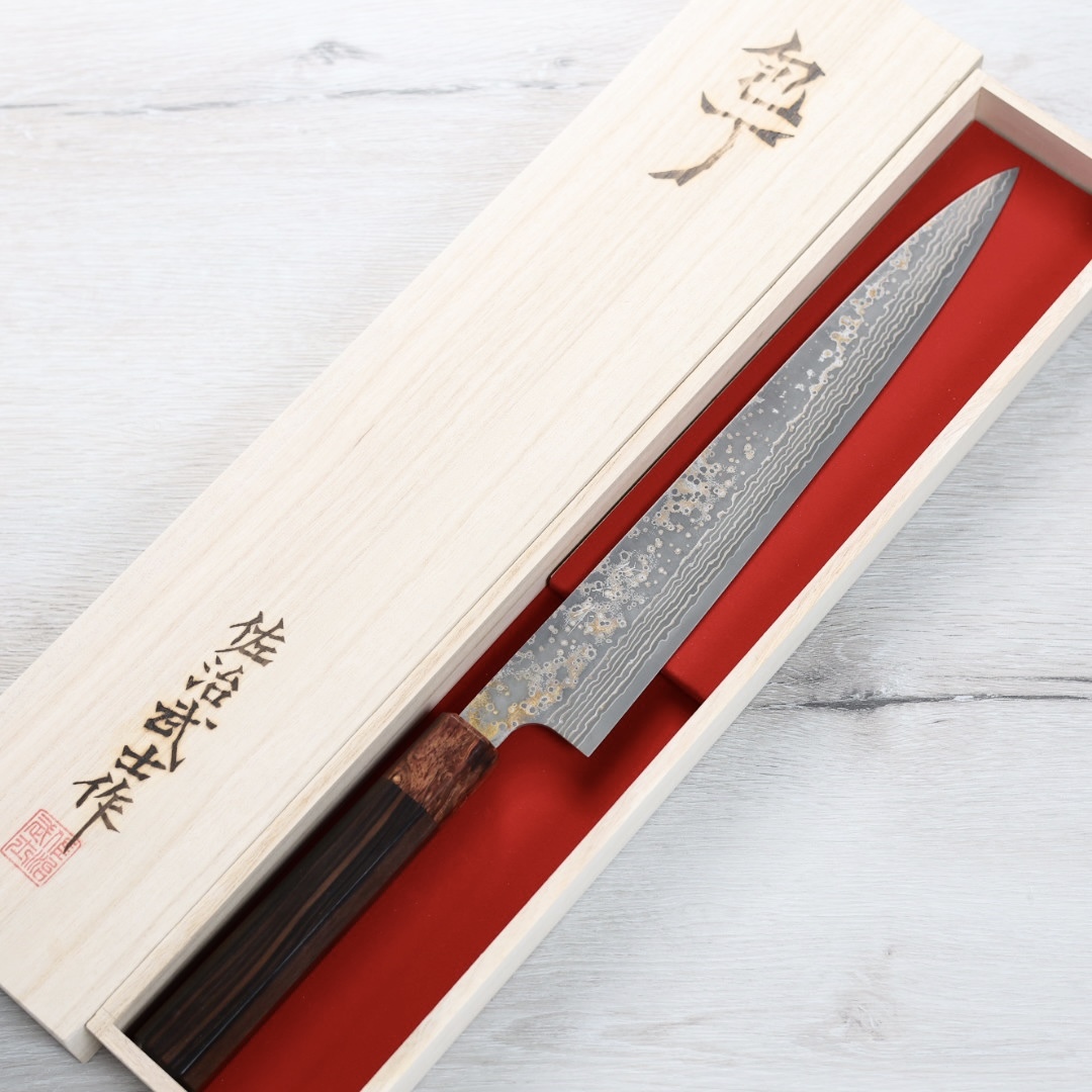 佐治武士 筋引 270mm VG10W鋼 黑金大馬士革