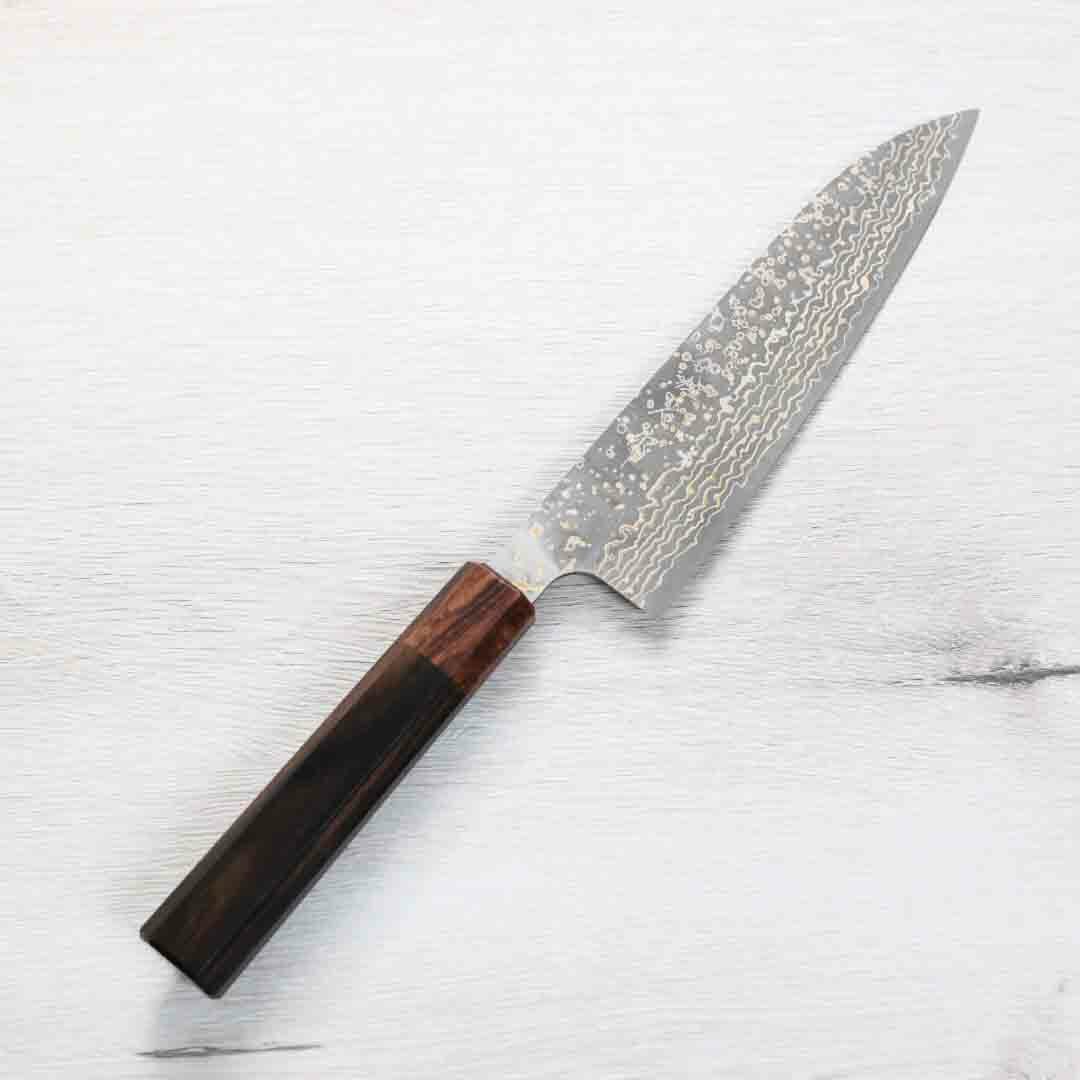 佐治武士 牛刀 180mm VG10W鋼 黑金大馬士革