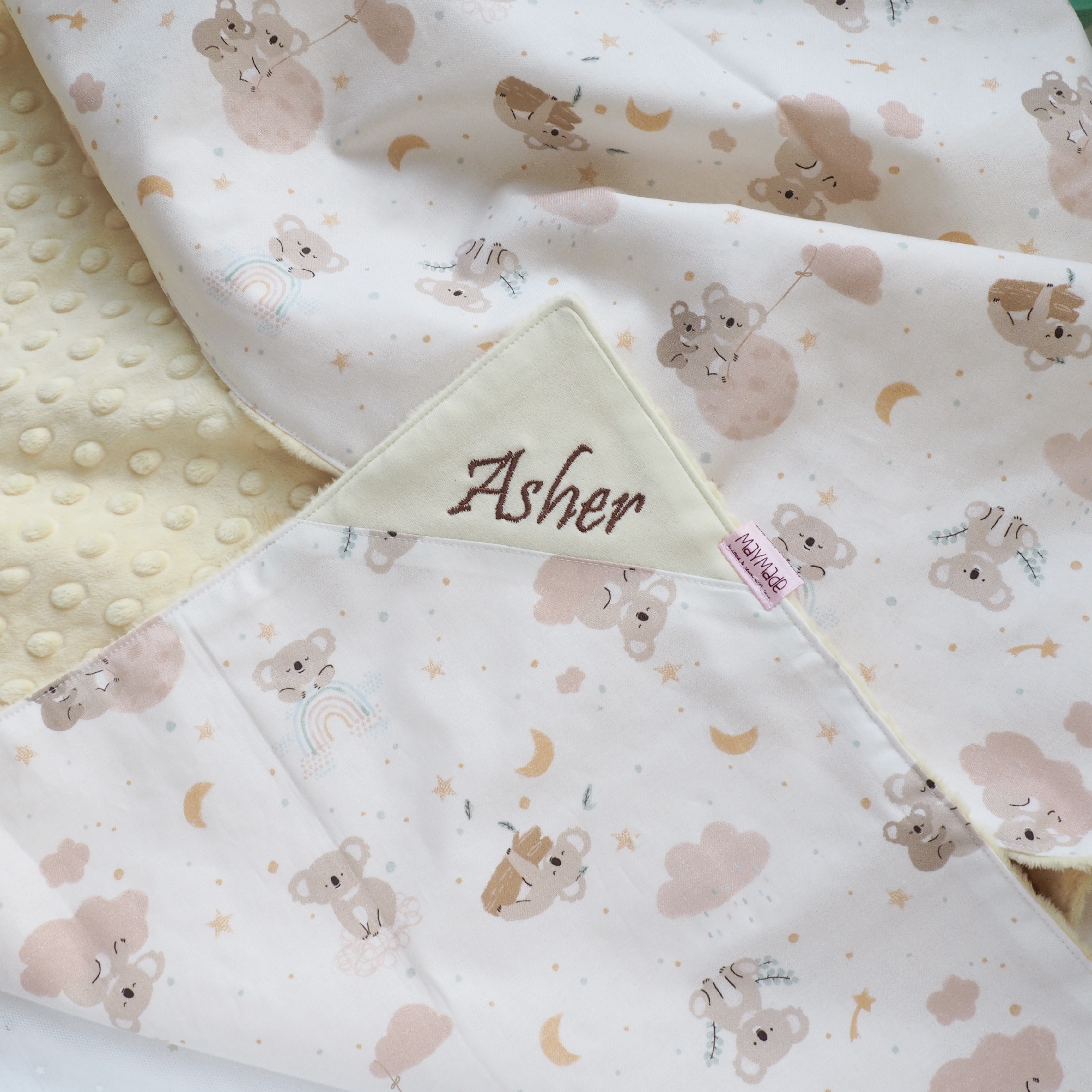 啡色樹熊 BB被仔 嬰兒被 可繡名