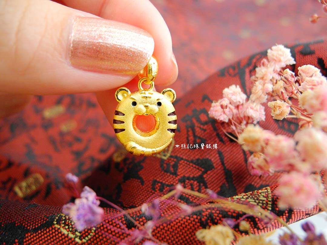 虎你平安平安扣 黃金墜子