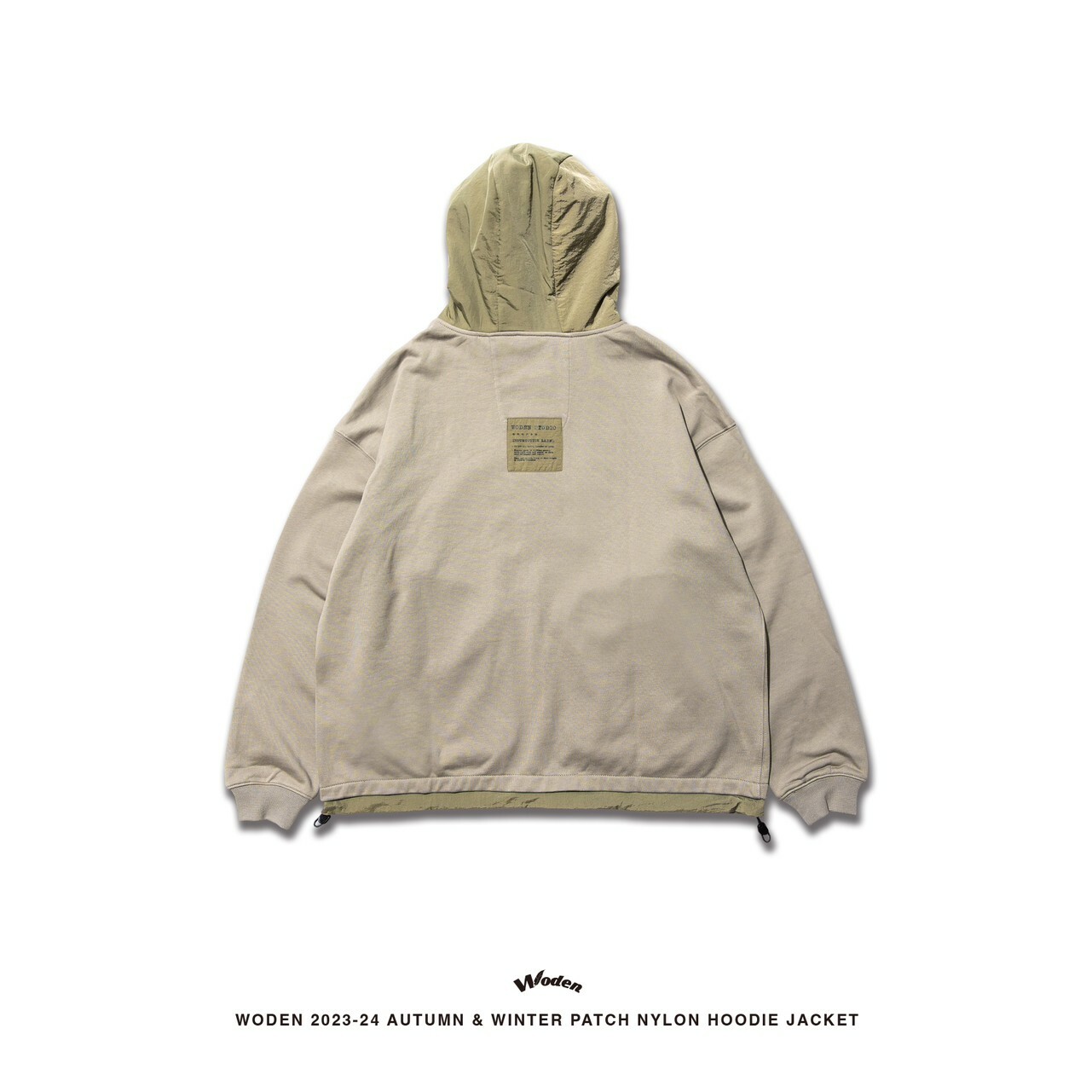 WODEN 2023-24 Autumn & Winter 005 Patch Nylon Hoodie Jacket 卡其