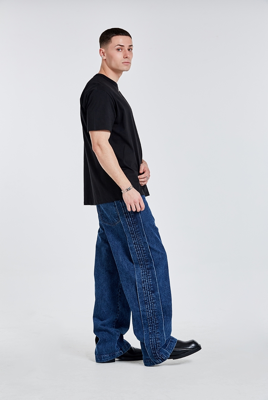 LOUVER Denim pants - DEEP BLUE