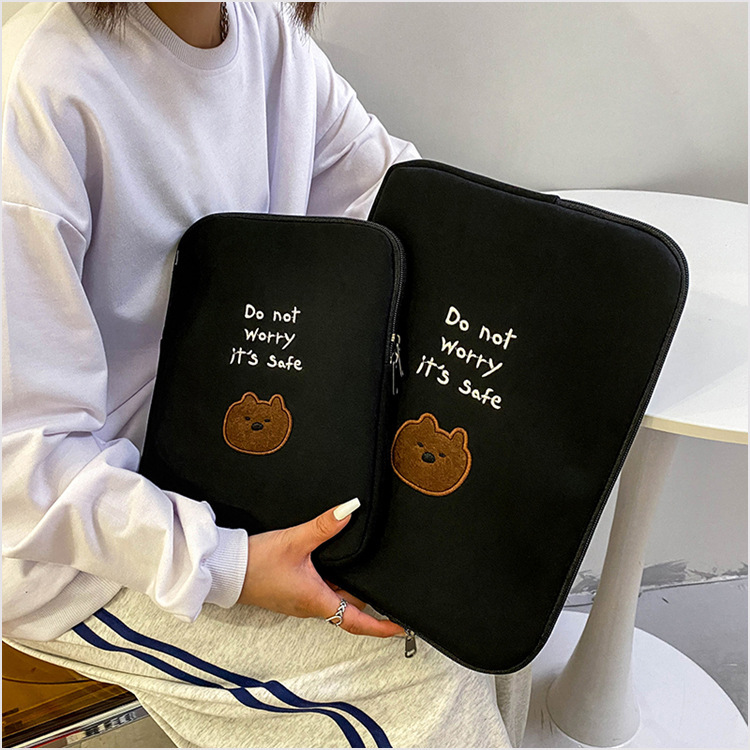 《3083》黑底小熊恐龍平板電腦包