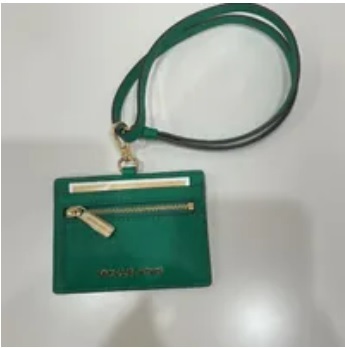 [S] MICHAEL KORS 35S3GTVD3L JET SET TRAVEL EW LEATHER ID CARD CASE LANYARD,PALMETTO GRN, 196163774503 (SMK616)