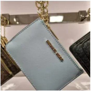 [S] MICHAEL KORS 35F7GTVU1L JET SET TRAVEL LEATHER SM TZ COINPOUCH W ID,PALE BLUE, 192317121414 (SMK617)