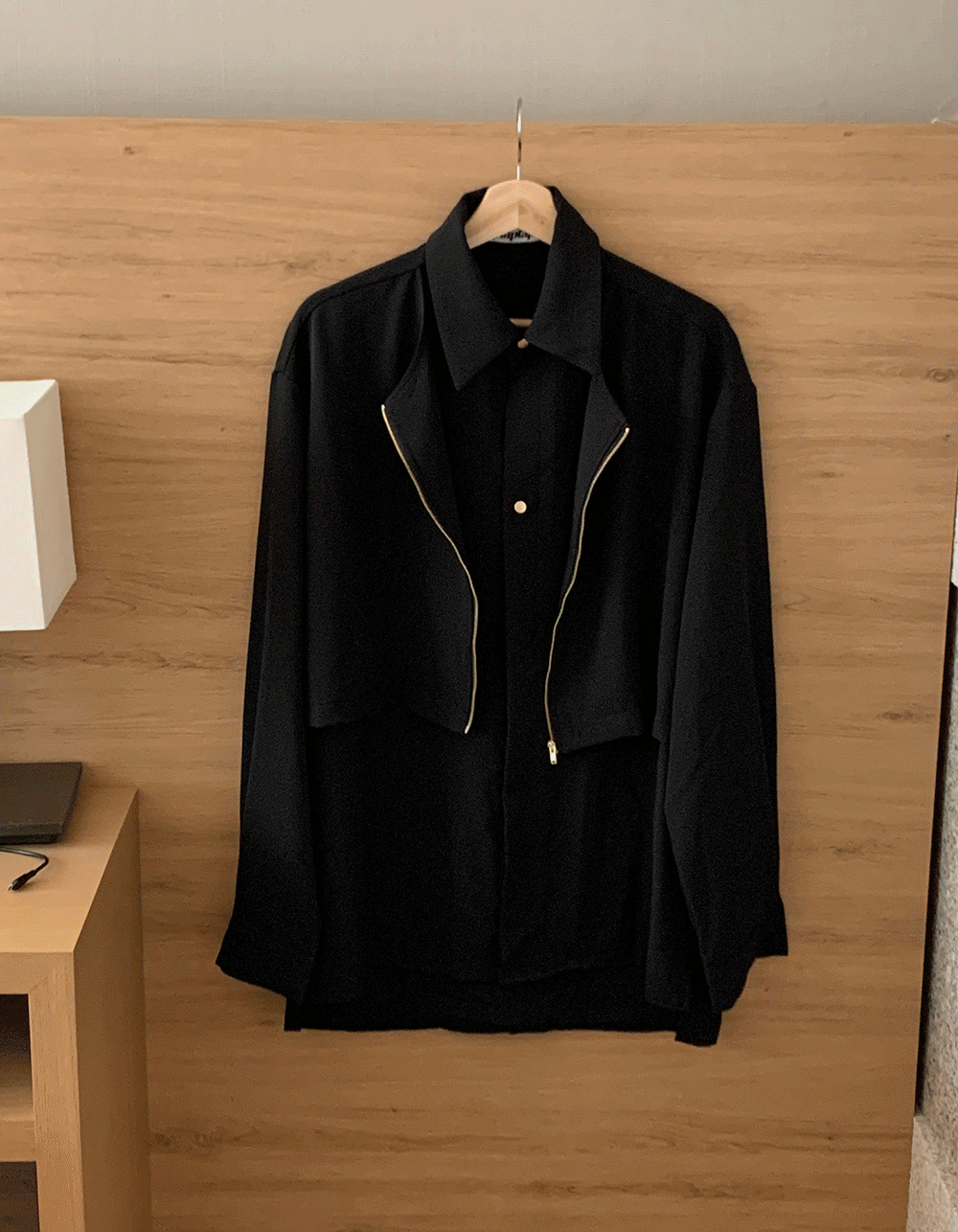 槍瓣拉鍊背心襯衫