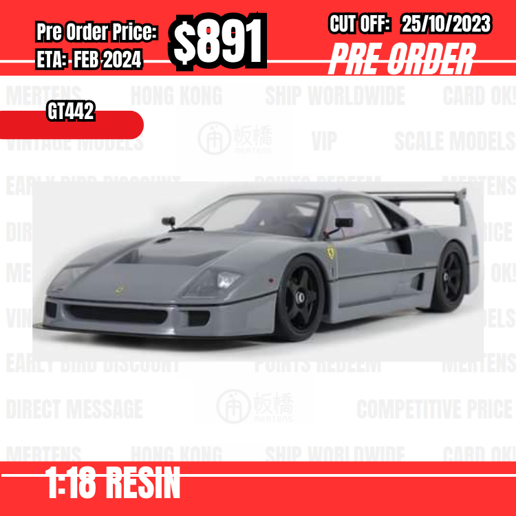 PO-$891 * GT Spirit * GT442 1:18 F40 COMPETIZIONE 2022 NARDO GREY [OD06/10]