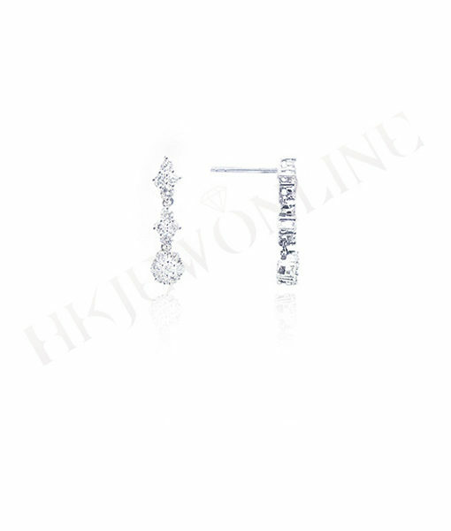 18K白金鑽石耳環