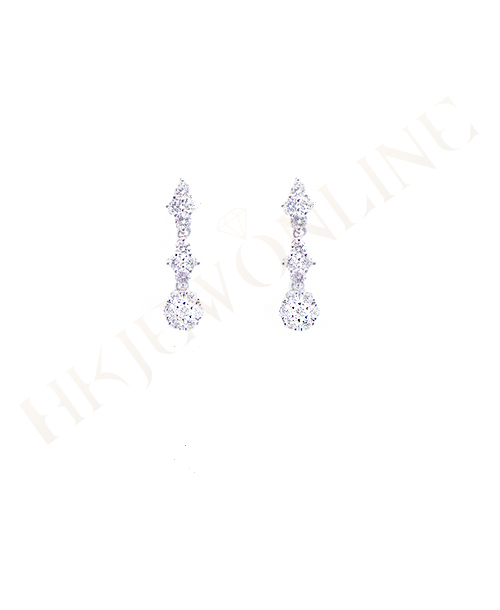 18K白金鑽石耳環