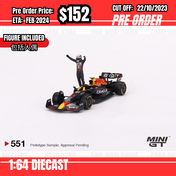 PO-$152 * Mini GT * 1:64 #551 Oracle Red Bull Racing RB18 #11 Sergio Pérez  2022 Monaco Grix Winner  [OD09/10]