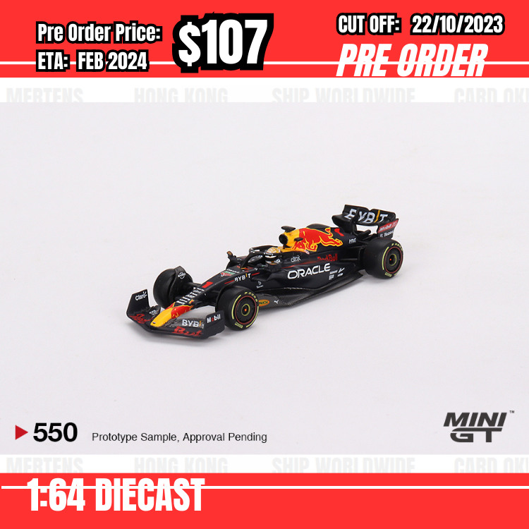 PO-$107 * Mini GT * 1:64 #550 Oracle Red Bull Racing RB18 #1 Max Verstappen 2022 Monaco Grand Prix 3rd Place [OD09/10]