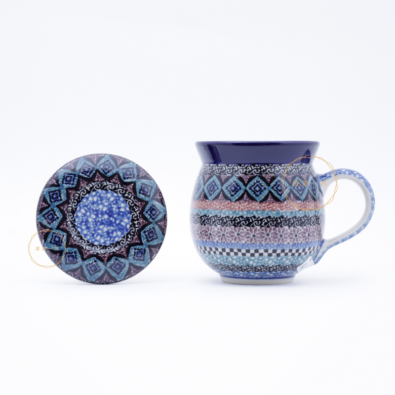 有蓋-胖胖杯 中 350ml - 理性紫藍