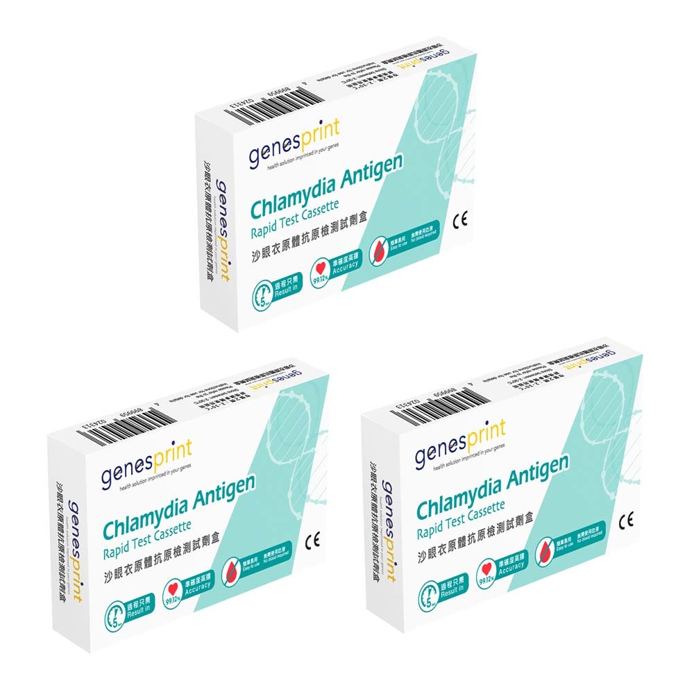 【3盒裝】GenesPrint 常見性病快測包 – 沙眼衣原體 抗原檢測試劑盒 3盒