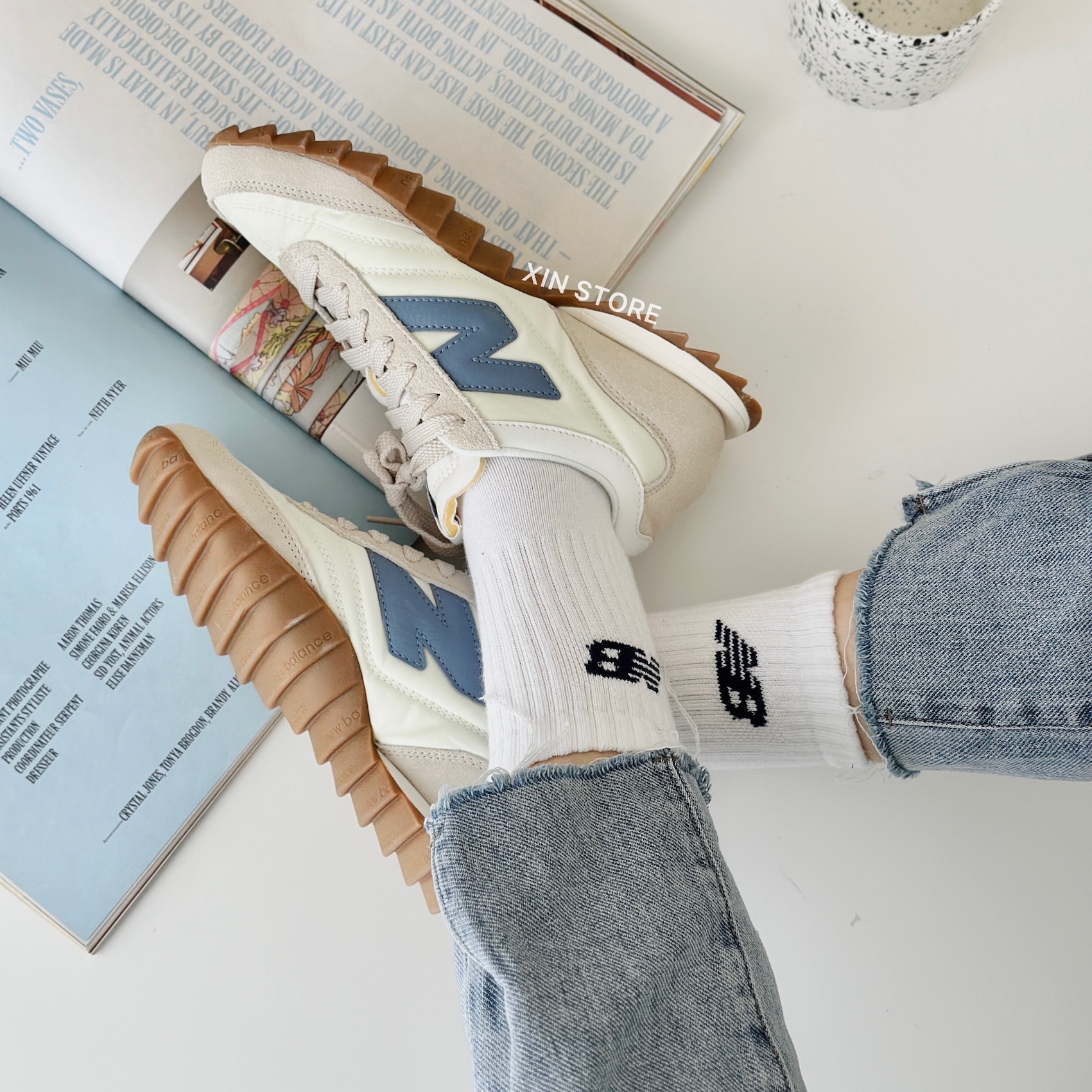 【現貨】New Balance RC30 情侶鞋 日系 復古 焦糖底 麂皮 白藍