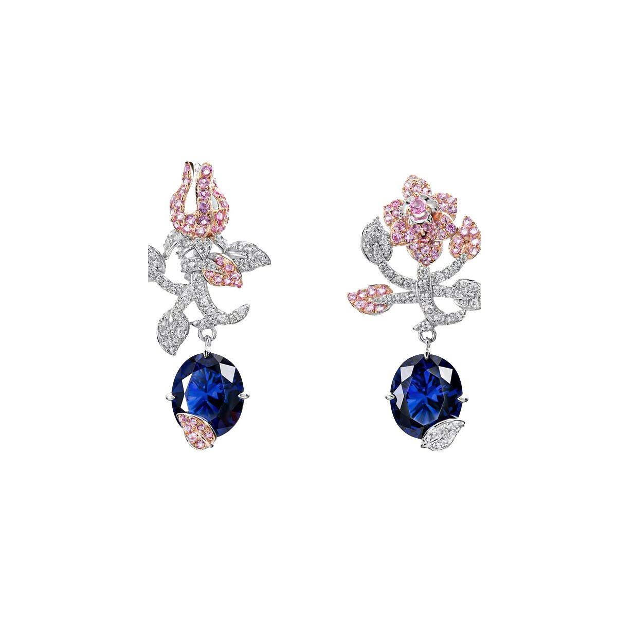 藍色港風耳釘 925銀耳釘