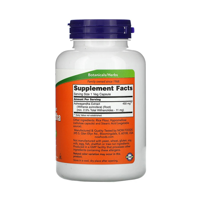 Now Foods, Ashwagandha, 450 mg, 180 Veg Capsules