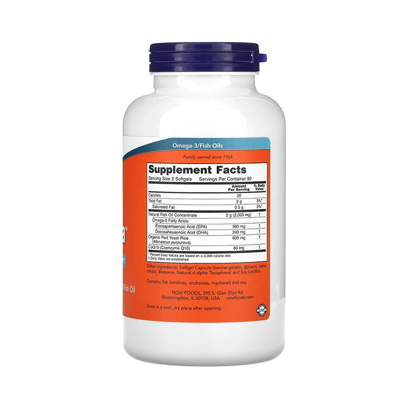 Now Foods, Red Omega, Red Yeast Rice with CoQ10, 30 mg, 180 Softgels